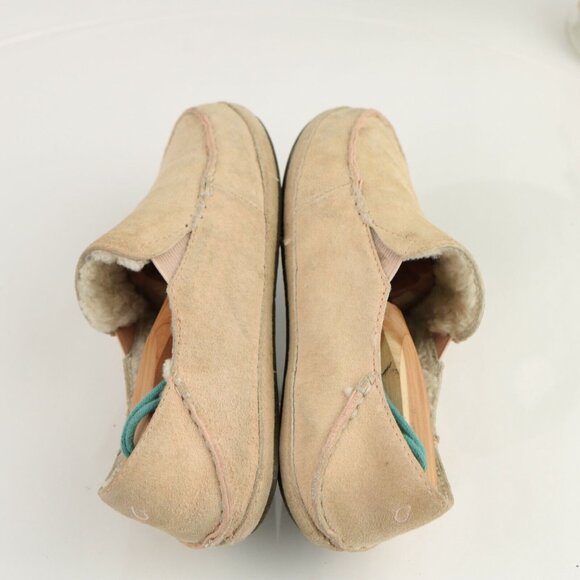 OluKai Womens Nohea Slip On Shoe Size 5 Tan Suede Sherpa Slipper Wool Shearling - Picture 7 of 12